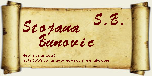 Stojana Bunović vizit kartica